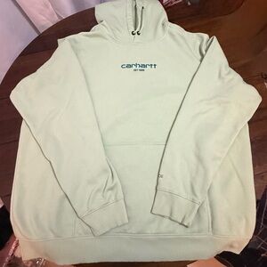 Mens 2XL Carhartt Light Green/Sage Relax Fit Hoodie Sweatshirt